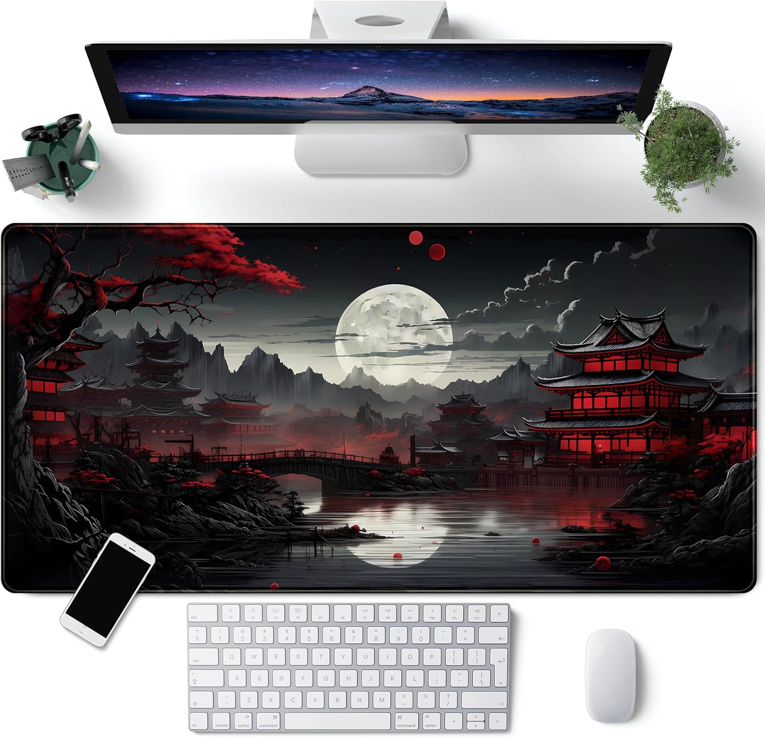 Japanese Desk Mat Riverside Fu - огляд і ціна Gaming Keyboard Mouse