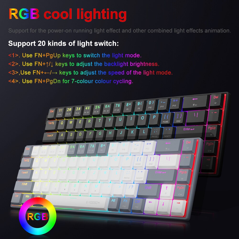 E-YOOSO A68 RGB Mini Slim USB  - огляд і ціна Gaming Keyboard Bundle