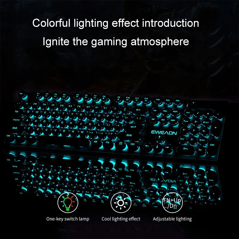Retro Punk Mechanical Feel Key - огляд і ціна Gaming Keyboard Mouse