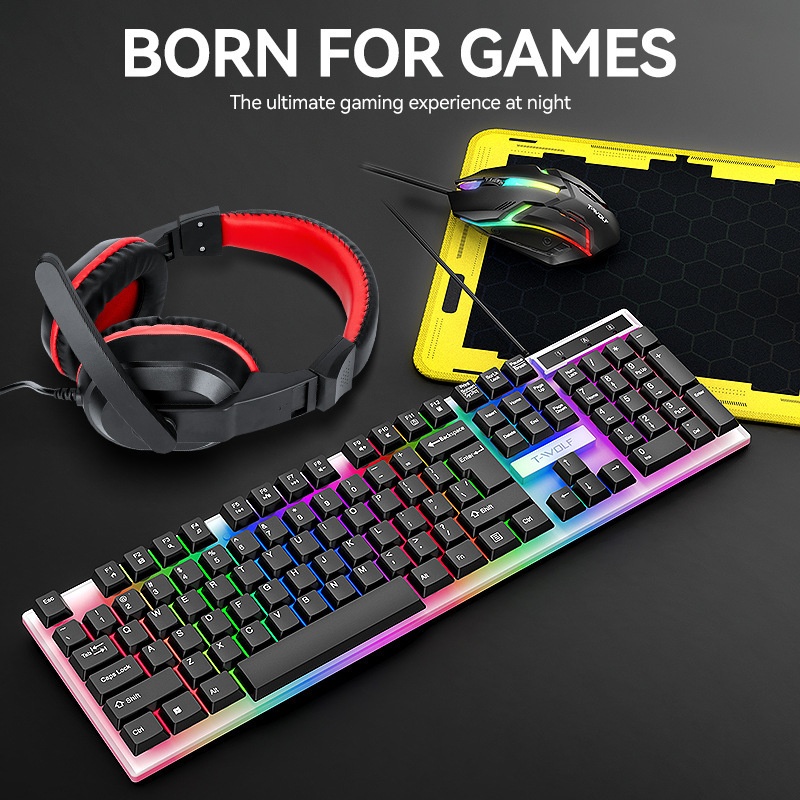 T-Wolf Tf240 4 In 1 Spanish Ga - огляд і ціна Gaming Keyboard Mouse And Headset Combo