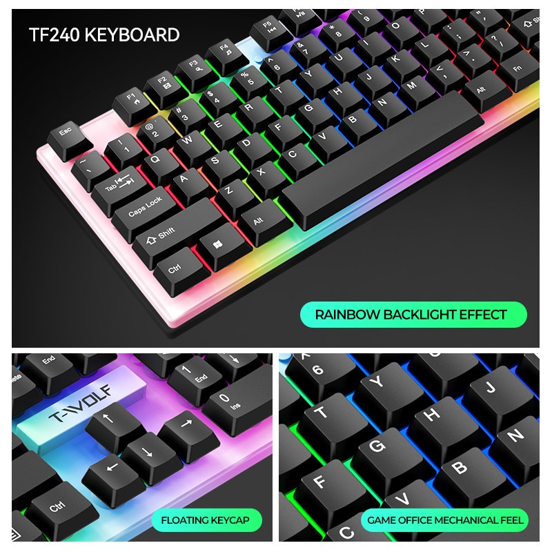 T-Wolf Tf240 4 In 1 Spanish Ga - огляд і ціна Gaming Keyboard Mouse And Headset Combo