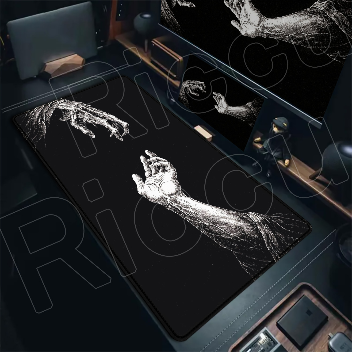 HD Large Black White XXL Gothi - огляд і ціна Gaming Keyboard Hand