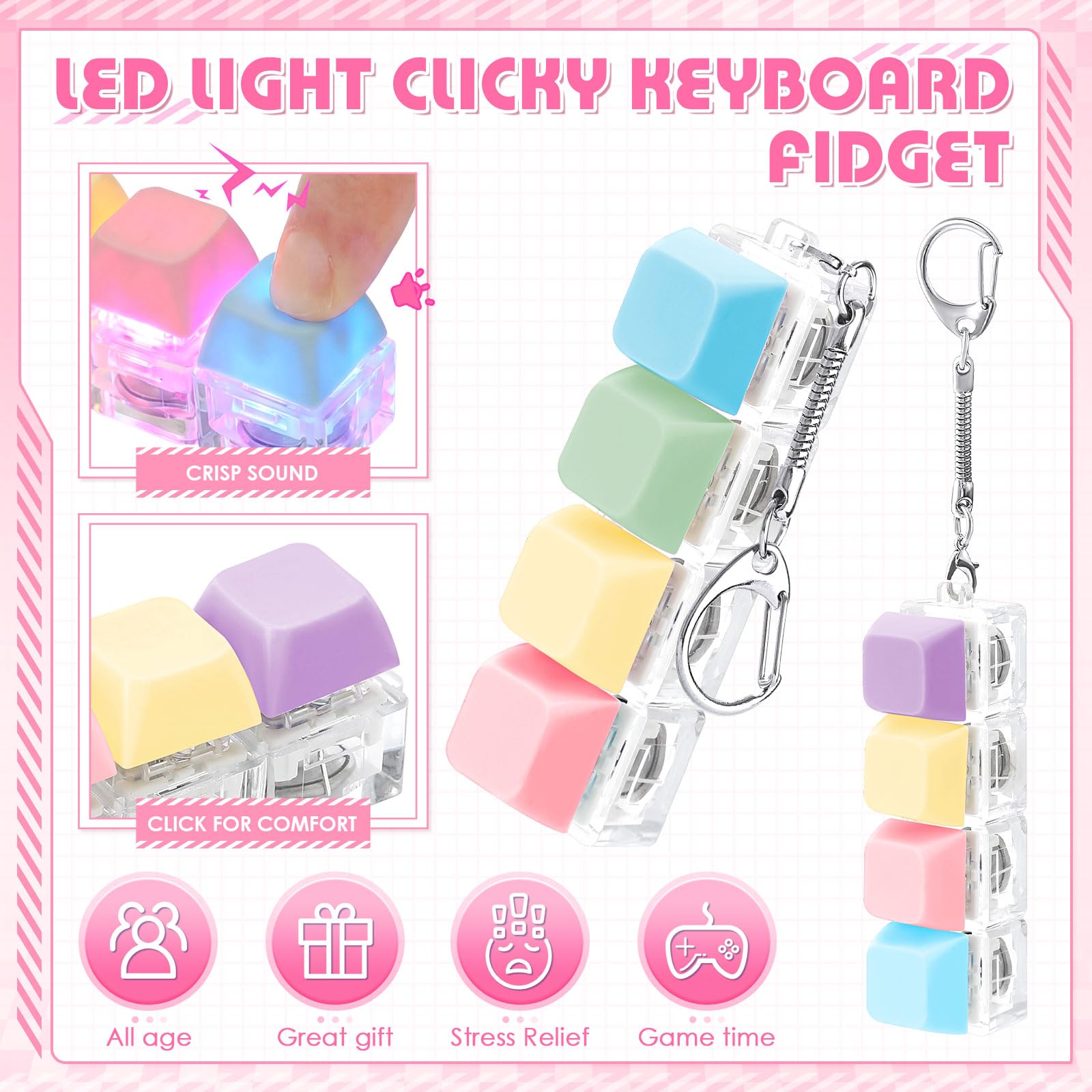 LED Light Up Fidget Keychain,  - огляд і ціна Mechanical Switch Tester